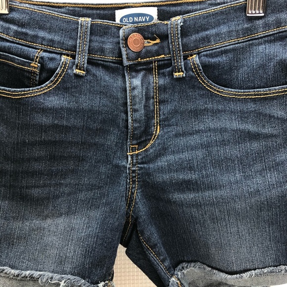 Old Navy Rolled Fray-Hem Jean Shorts Girls Size 10 - Picture 3 of 15